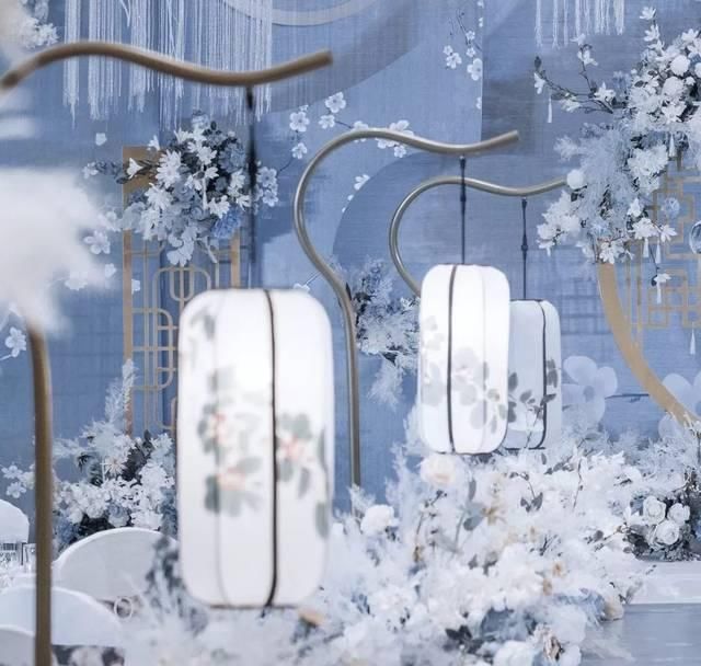 [蓝色]莫兰迪蓝的新中式婚礼，恬静浪漫充满韵味，宾客印象深刻