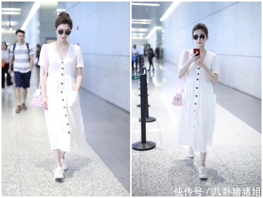 江疏影白色连衣裙，完美凸显她清新文艺的女神气质，青春气息满满