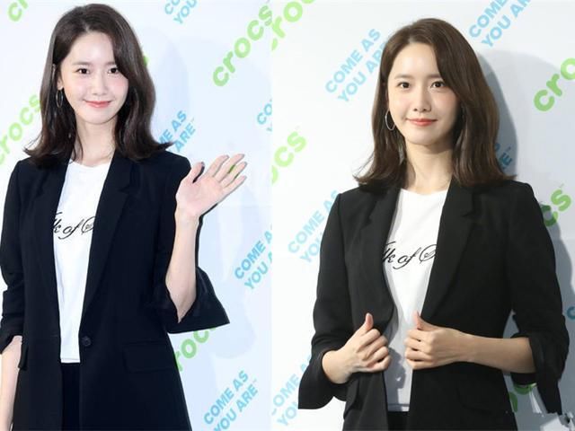 林允儿造型成迷，一身西装帅气十足被她的珍珠拖鞋抢镜！