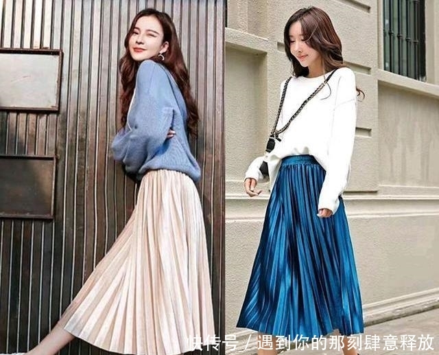  经典百搭@出行要轻装简约，针织衫+半身裙超火穿搭，仙气爆棚
