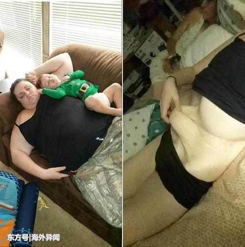 360斤胖妞甩肉220斤，肚子上的赘皮重10斤，吓跑了男友！