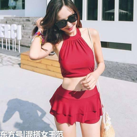 聚拢分体比基尼,少女的泳衣更性感,女人味十足