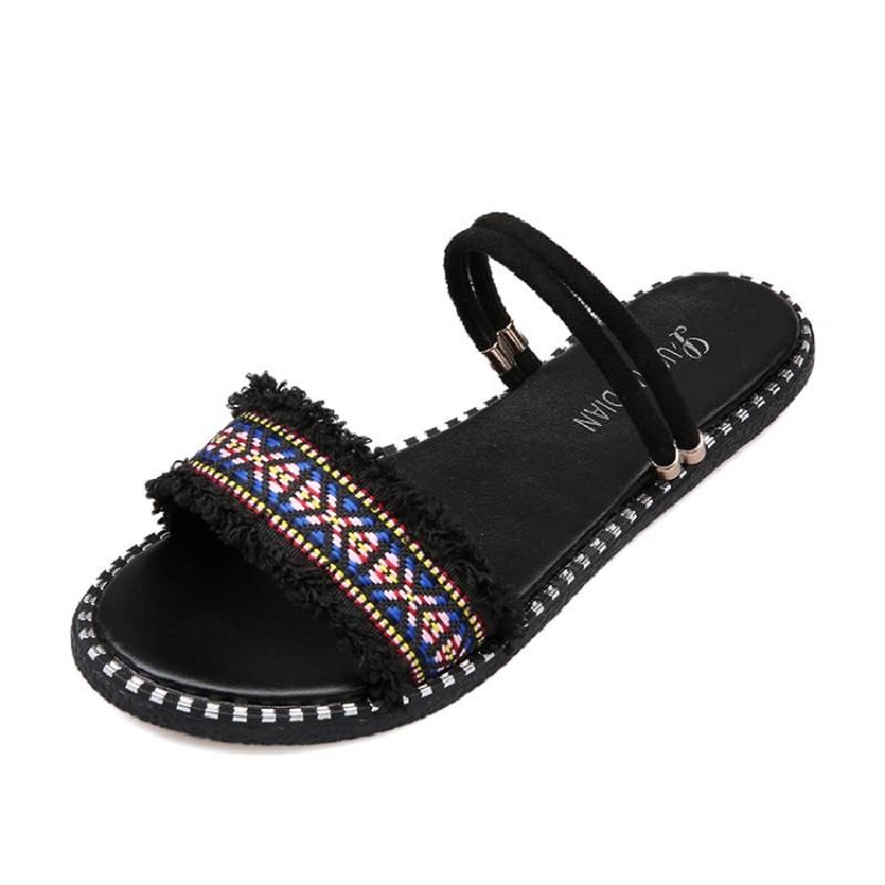 拖鞋虽然方便，但不够正式，选一款时尚简约的凉鞋吧