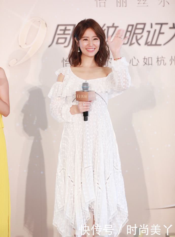林心如穿白色连衣裙重返二十岁，少女路线很养眼，霍建华赚大发了