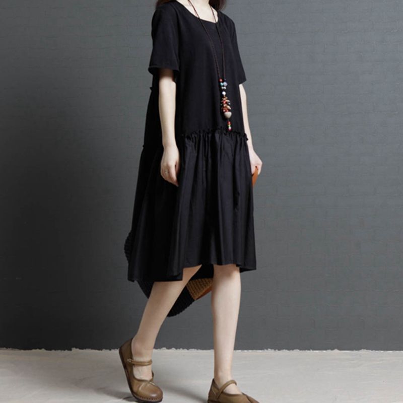 高高瘦瘦感觉是穿出来的，不信瞧瞧下图的亚麻裙，是不是很美