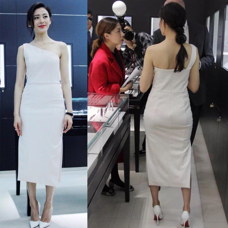 张天爱身材很好,时装搭配一下更好