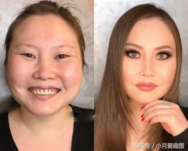 难以置信的变化:女人化妆后变美了不止一点点