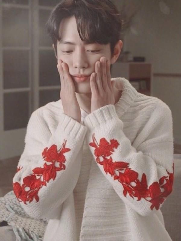 肖战白色枫叶毛衣