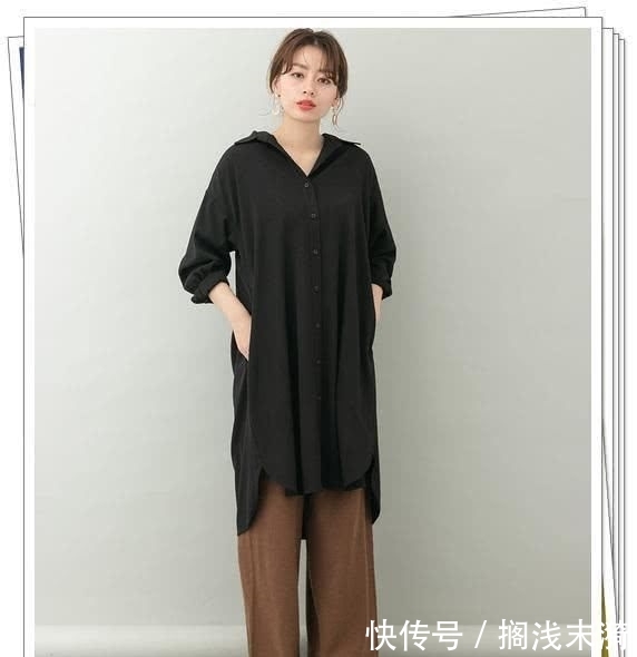 「春季造型」小黑裙别乱买！黑色衬衫连衣裙才更实用，24个春季日系造型示范