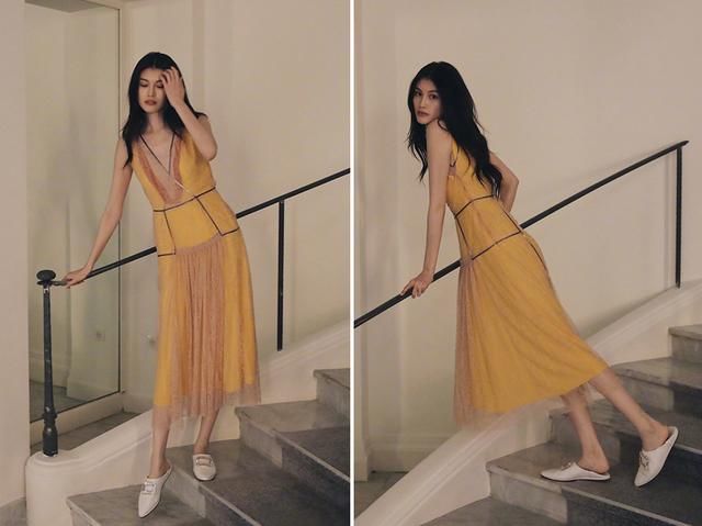 杨幂拍写真把三万的裙子穿出温柔，何穗慵懒，娜扎却搭得一本正经