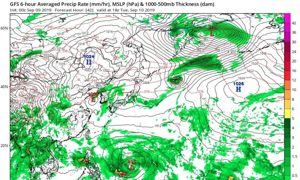  预报@又避开山东了？东海低压可能要跑走！GFS预报中秋或出现三