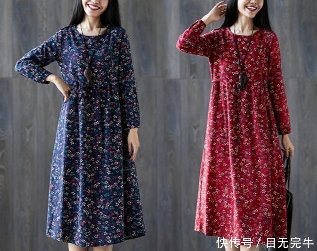  面料：大码女装，忒显瘦，面料轻盈，不减肥也潇洒自如