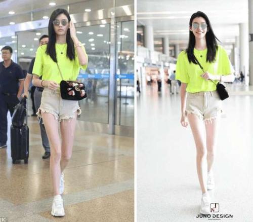 奚梦瑶现身机场满屏大长腿，一身夏装竟然高达45万，“壕”气冲天