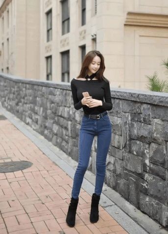 街拍牛仔时尚:牛仔裤野性而神秘的性感美，夏日，爱不释手