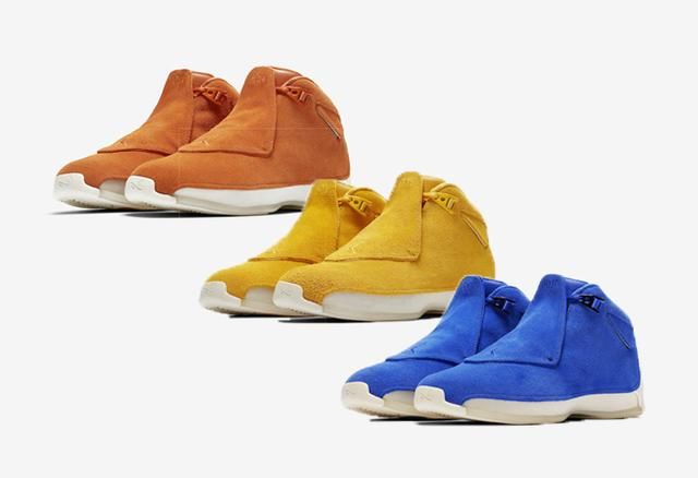 亮色三连发！Air Jordan 18 麂皮三色下周发售