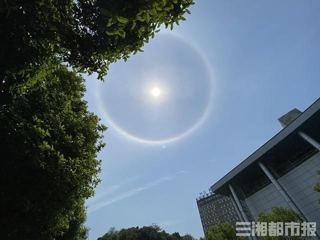 晴天间多云■快看,太阳戴“美瞳”了!提醒:长时间用肉眼观看日晕,会灼伤眼睛
