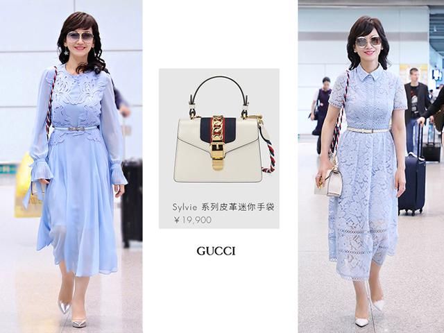 赵雅芝一身浅黄现身机场，没想到64岁的她竟然如此会穿同色衣服