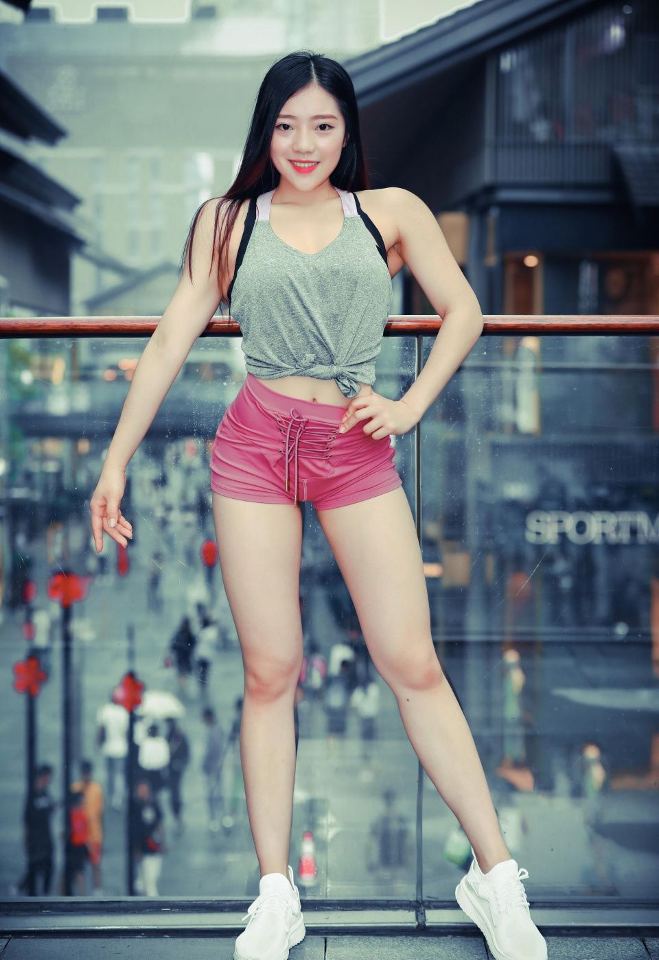 健身大长腿凹凸有致极品身材