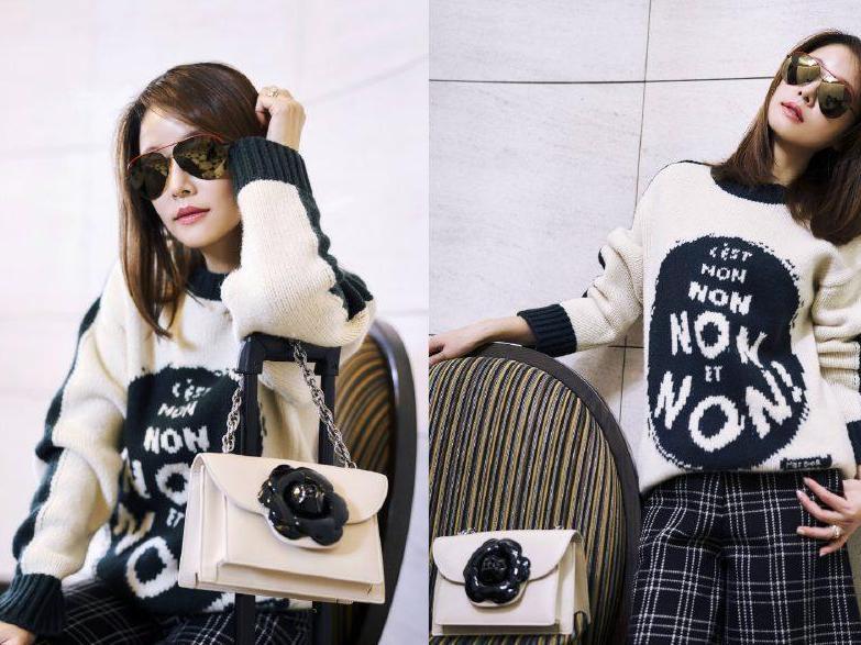 林心如启程纽约时装周, 自信搭配平底鞋, 颜值居然回春了!