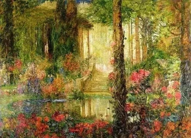 一组浓浓英伦风情的风景油画