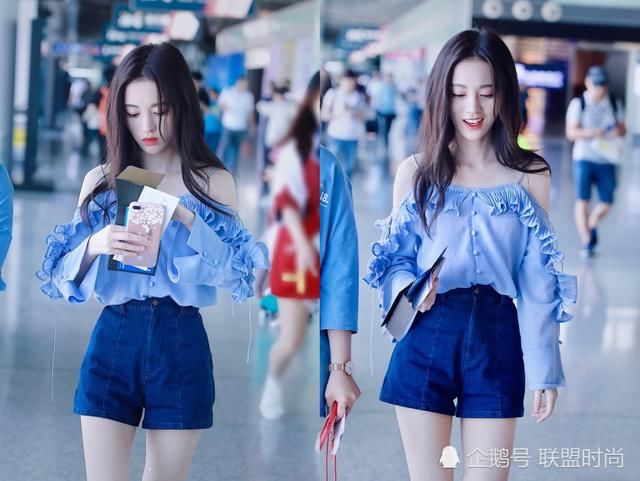 厉害呀鞠婧祎！一条4扣短裤穿出2米1大长腿，网友：这腿我服了！