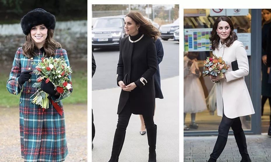 凯特王妃马上就要生，从小腹平坦到大腹便便，王妃的穿衣太经典