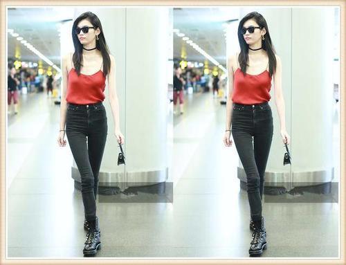 奚梦瑶机场为秀长腿却忽略上半身，网友：“骷髅”身材还想看啥？