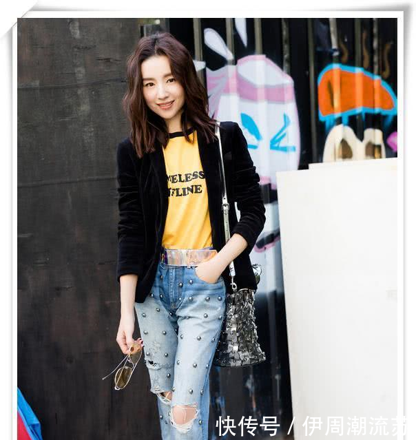 董洁这穿谁的衬衫80斤体重穿成了金刚芭比，网友丑出新高度！