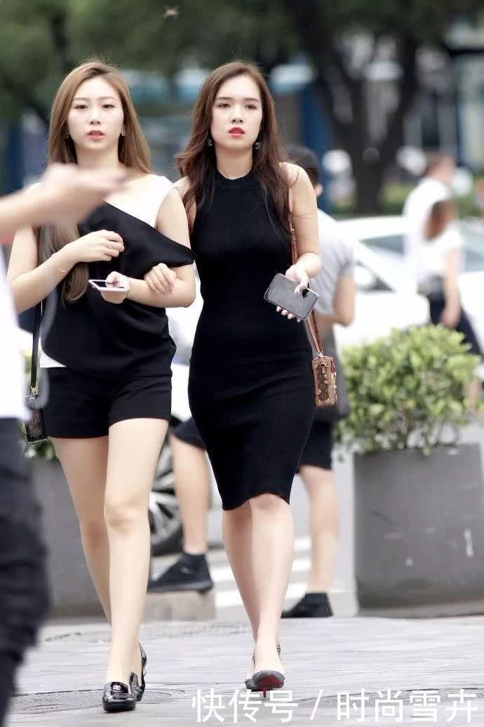 街拍：小姐姐身穿包臀裙，不仅衣品好而且完美展现迷人匀称的身材