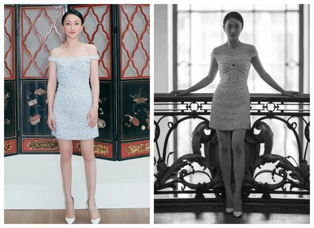 43岁周迅穿露肩连衣裙美出新高度，像她这样穿，你也能越活越精致