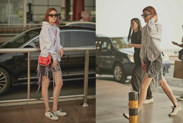 袁姗姗太猛了！穿了条别人不敢穿的短裙出门，网友：白给我都不要