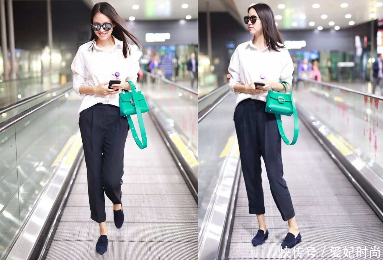 张梓琳真低调！182身高穿九分裤配平底鞋，依旧藏不住大长腿！