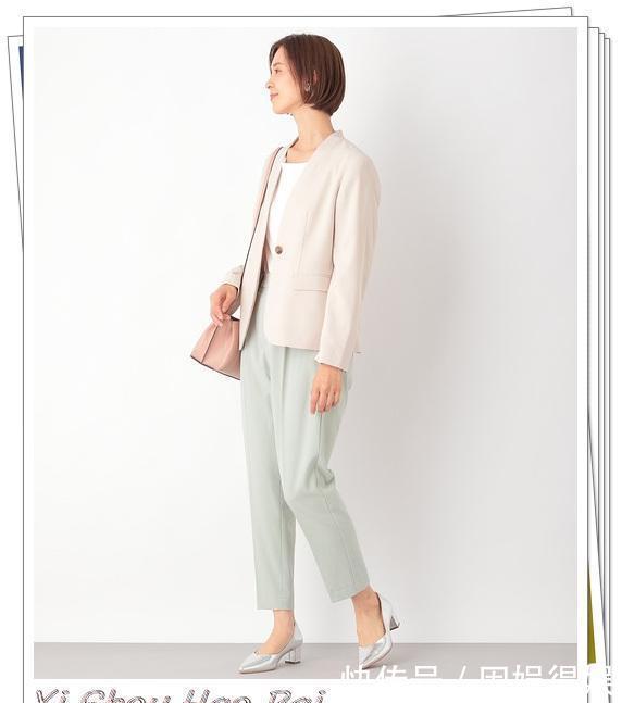 「材料制成」米色的西装上班穿真是太美了，日系办公通勤穿搭分享