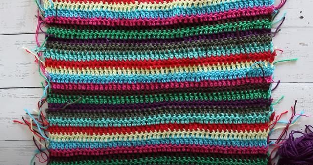  #融入#这样的钩针衫时尚又洋气，大胆融入自己喜欢的配色，彩虹衣教程