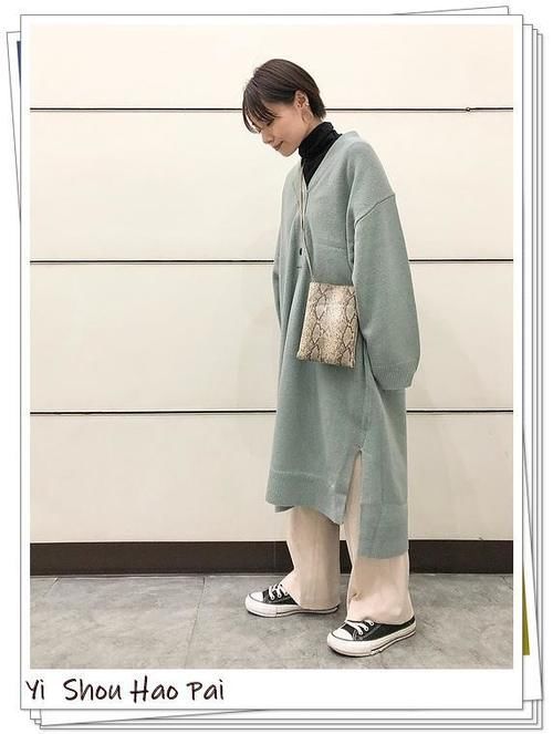  『色针织连衣裙造型』针织连衣裙的春季日系造型参考！不冷不热，现在穿正合适