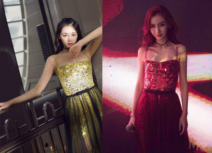 苗苗杨颖同穿大牌礼服，一个风尘一个名媛，没有对比就没有伤害