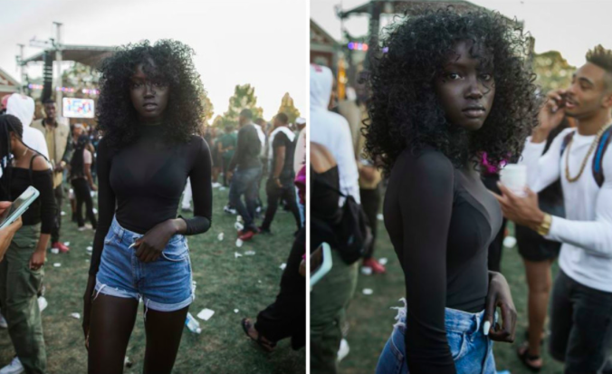 超黑女孩因皮肤特色被挖掘成模特，近看精致五官比身材更吸引人！