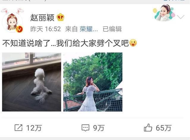 赵丽颖发微博:一个动作回应怀孕三个月传闻，吓坏吃瓜群众