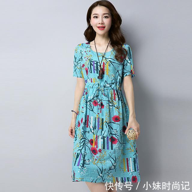 『优雅』民族风,中长款,气质的印花,穿出东方女性美