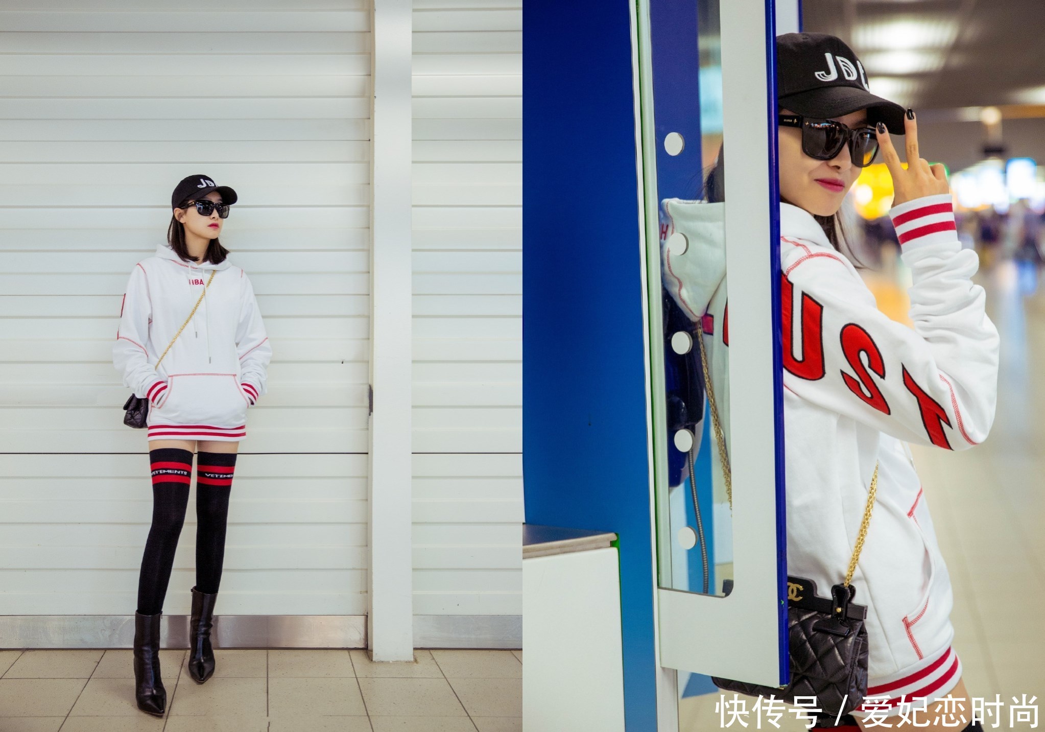 宋茜瘦回颜值巅峰！皮裙配白鞋露出长袜子也不丑，网友：腿细了！