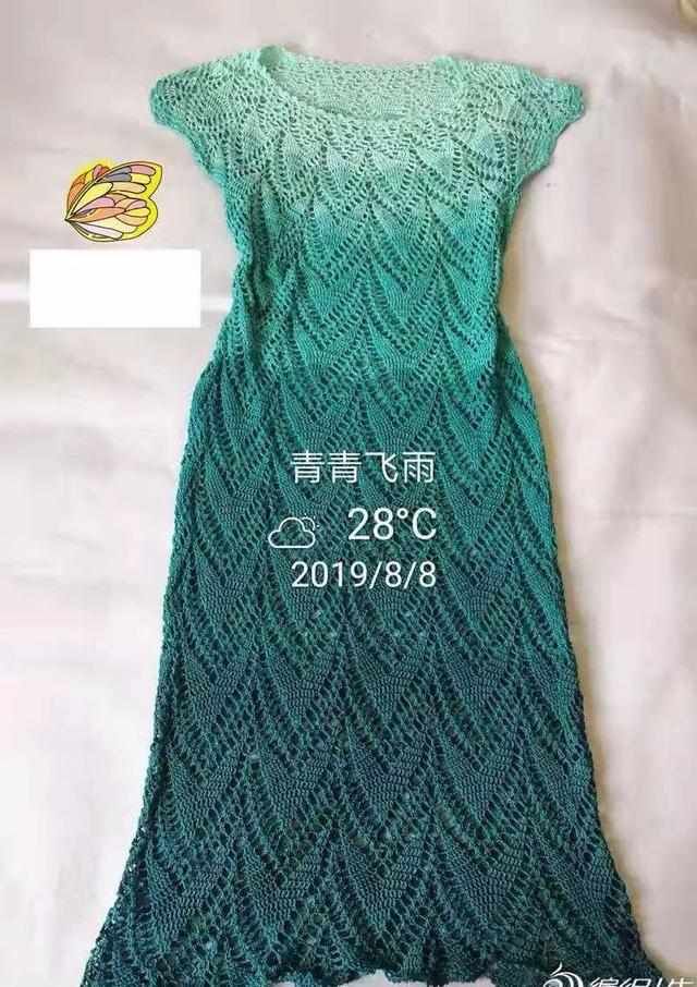  「专属」钩织图解‖A版涟漪裙「萌妈专属 美裙」