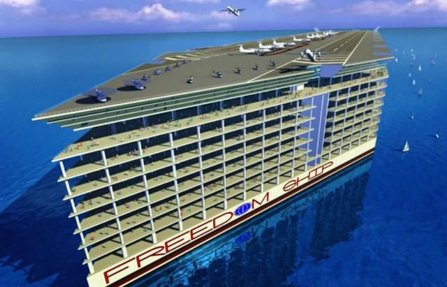 世界首个一直漂浮在海上的城市，重达300万吨，8万人居住