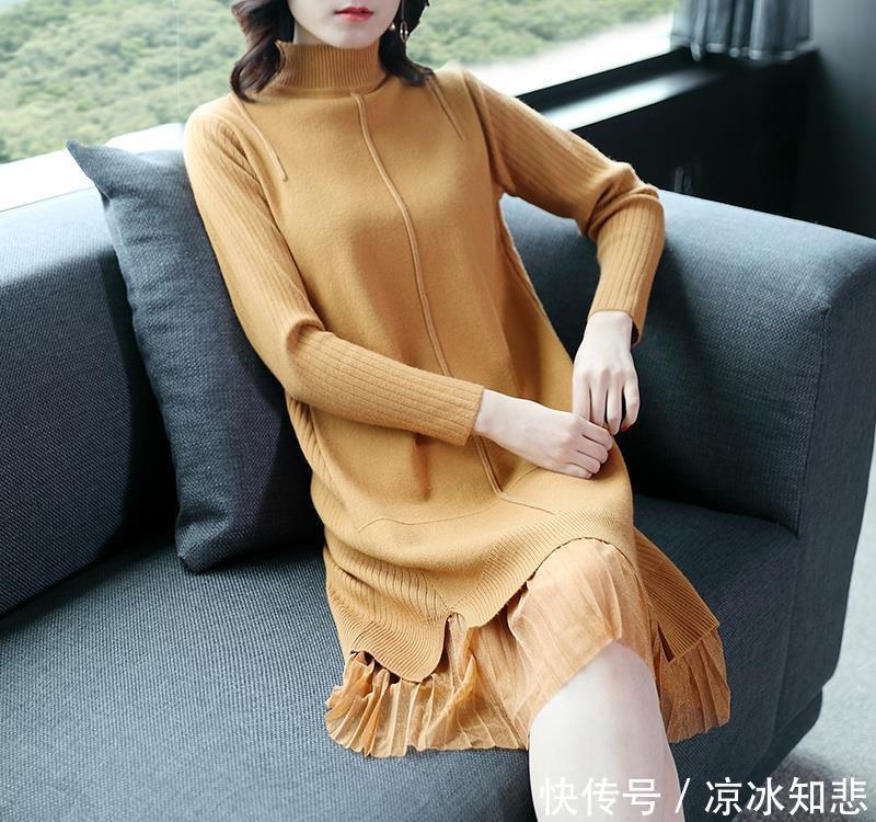 『衣裙』逛街这样穿:毛衣裙 羽绒服!洋气保暖不显臃肿,迷倒一片