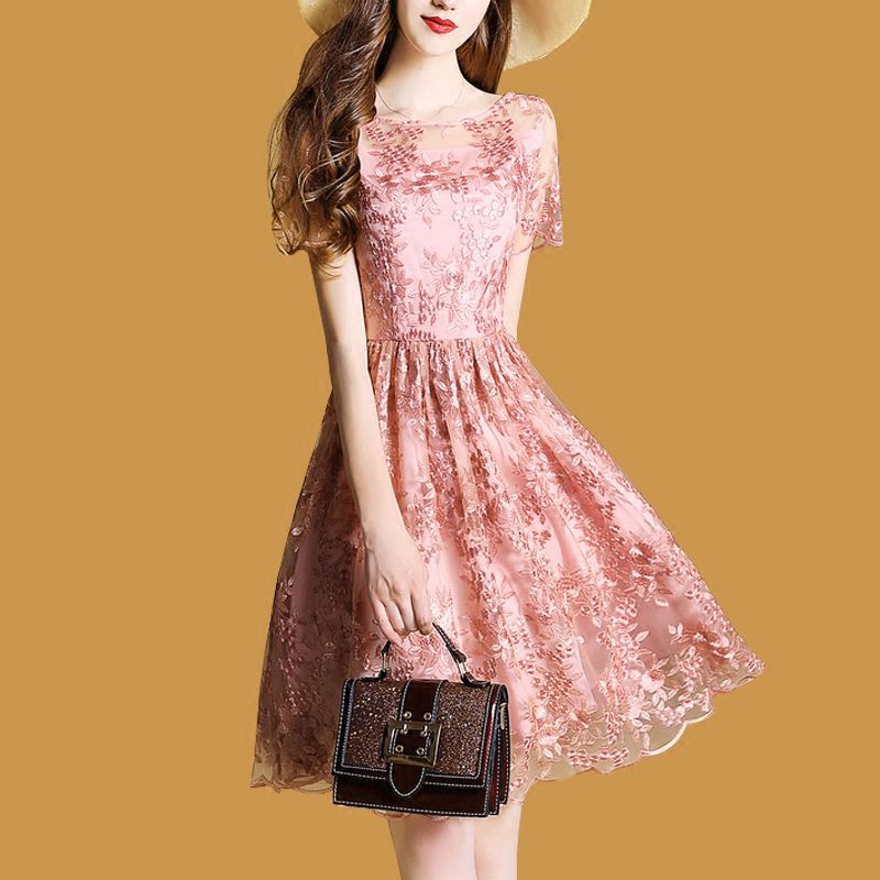 穿啥都热，但这种雪纺连衣裙+套装裙，75后上身真是又美又凉快