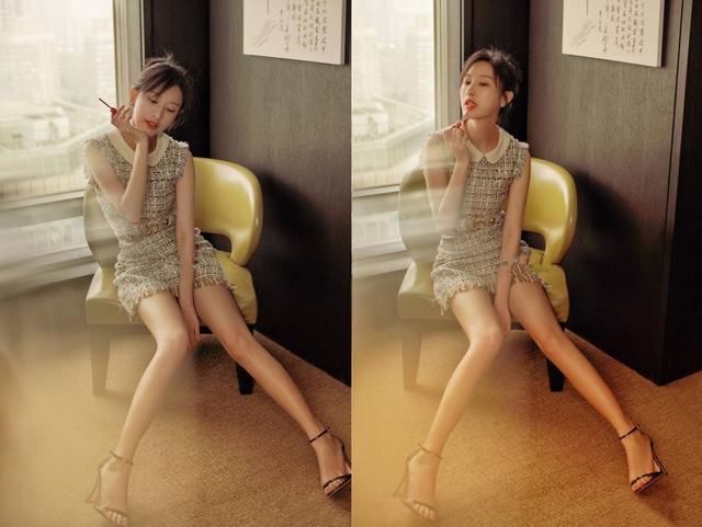 张俪上身只穿了件裹胸，也敢敞开外套狂炫腹，网友：太拼了！