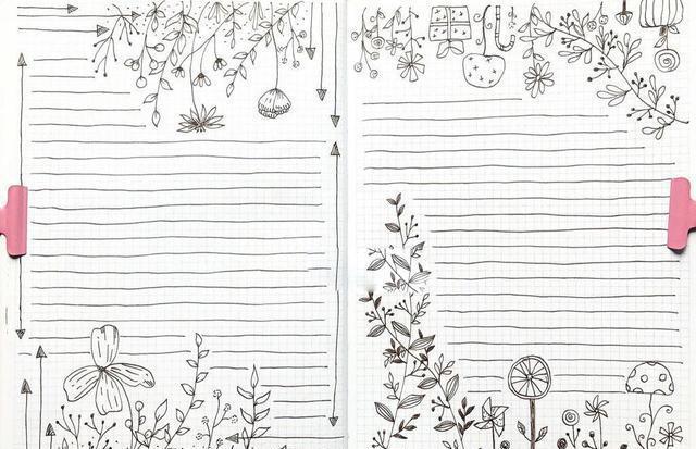 一组黑白线描手抄报，可以直接用也可以DIY涂上颜色，快收藏吧