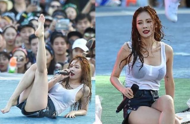 金泫雅穿超短裤，劲歌热舞红唇性感，透露出一股子清爽的媚劲儿！