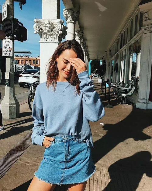 夏末秋初，长上衣+短下装=好看！显腿长！