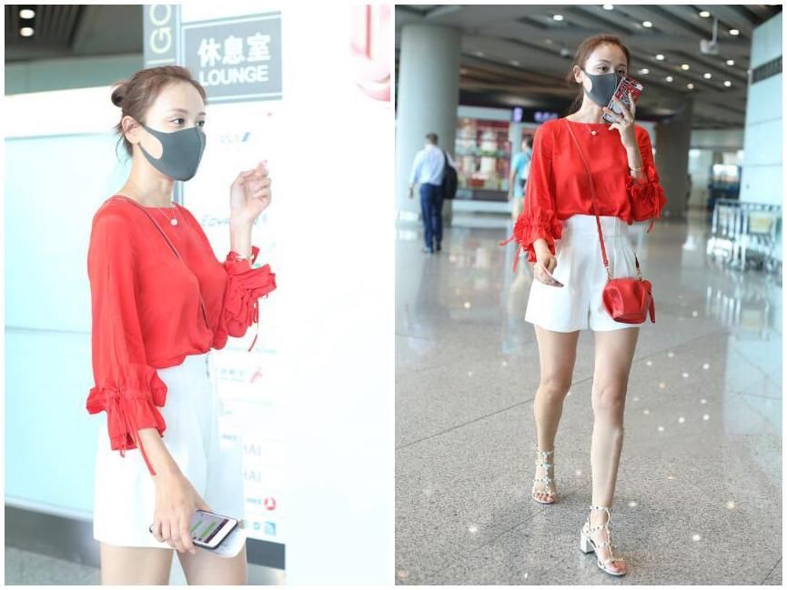 34岁叶一茜红雪纺衫白短裤扮嫩,宫廷华丽熟女风,网友:田亮有福