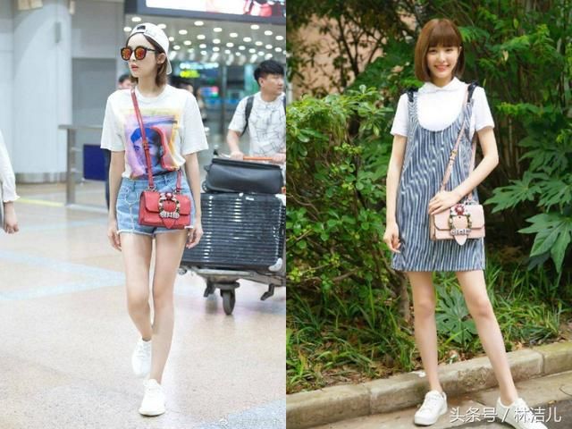 这个颜色的包包还真是清凉又减龄，娜扎唐嫣背上它立马变少女了！